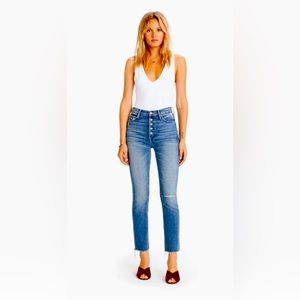 Mother Denim Pixie Dazzler Ankle Fray in Popism size 23